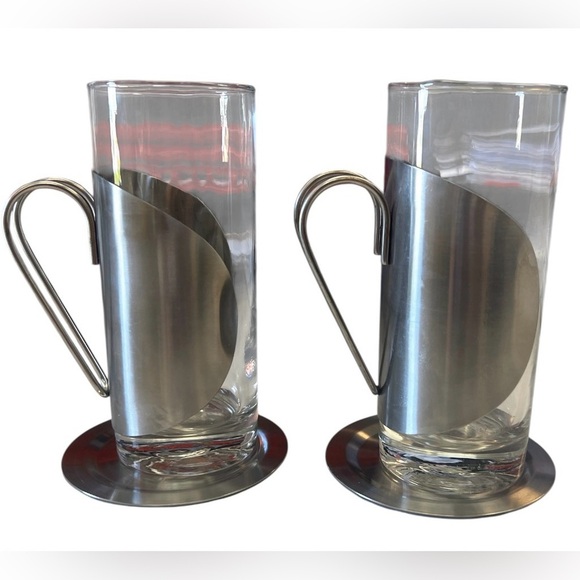 Set of 2 Irish Coffee Glasses with 2 Coasters and 2 Drinking Spoons - Picture 2 of 12